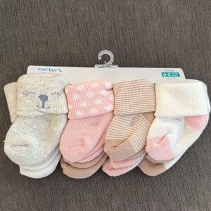 Carter's Cozy Baby Socks Set - Pink, Cream, Tan